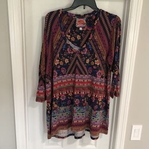 Johnny Was Cruz V-Neck Swing Tunic XL